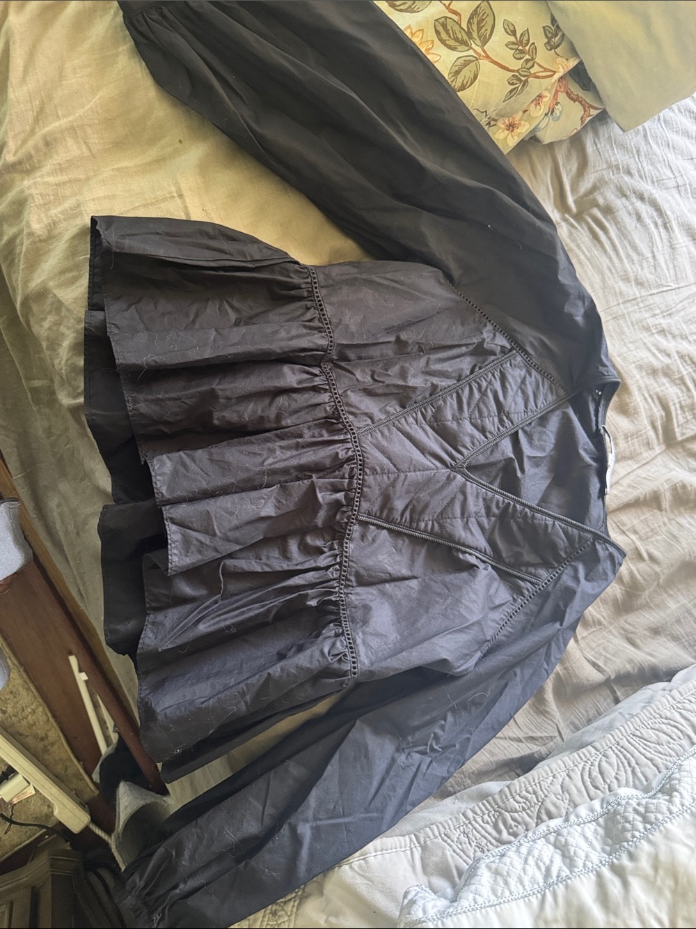 HUNTER BELL Black Quilted Peplum Top